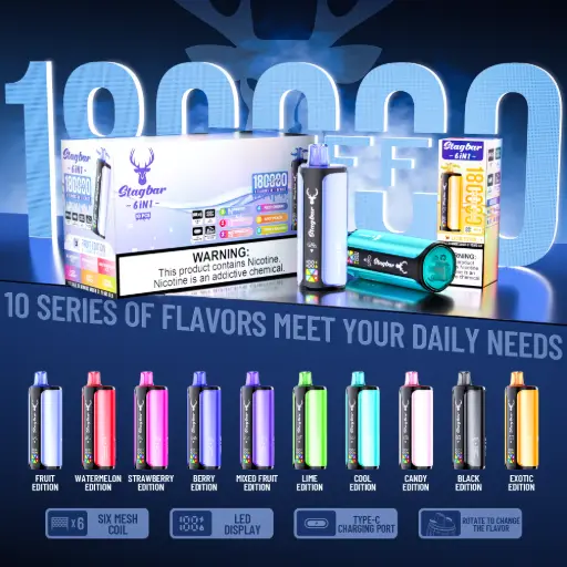 stag bar 6in1 180000 puffs jednorazowy vape