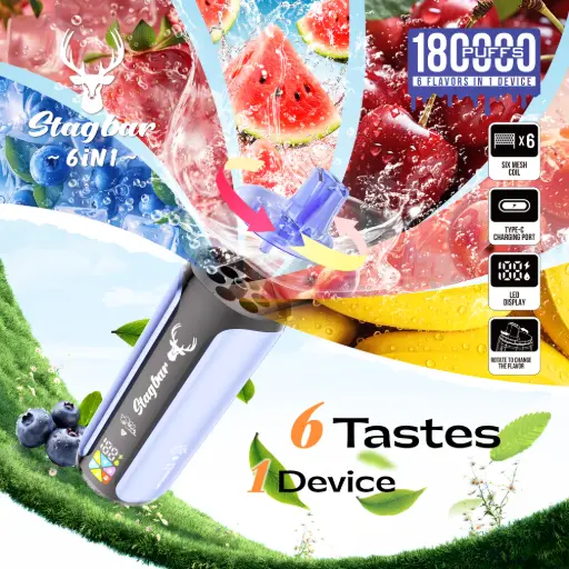 stag bar 6in1 180000 puffs jednorazowy vape