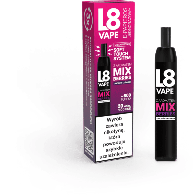 l8 vape 800puff 20mg mix berri