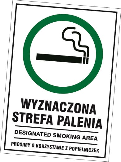 znak wyznaczona strefa palenia